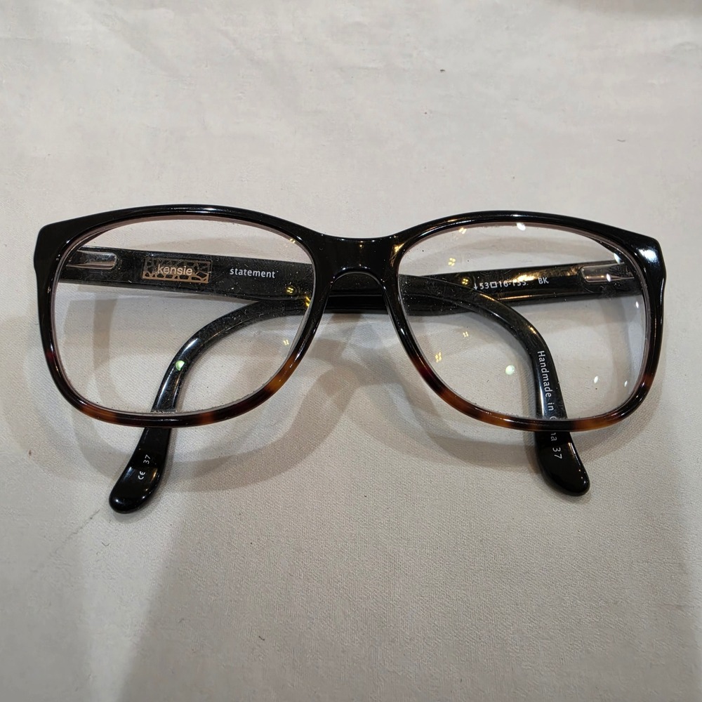kensie Statement Eyeglasses Womens 53-16-135 Black Tortoise Rectangular Frames